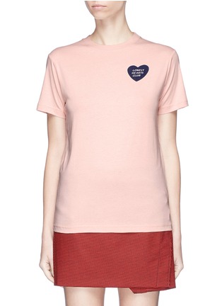 Main View - Click To Enlarge - 74017 - 'Lonely Hearts Club' velvet flock T-shirt