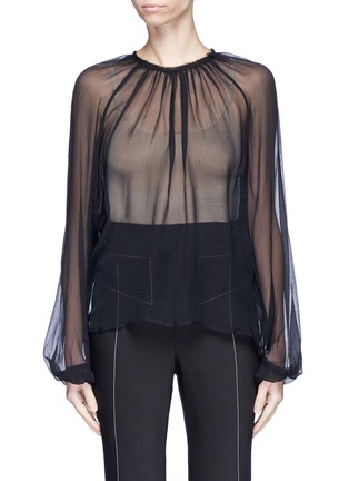 Main View - Click To Enlarge - GEORGIA ALICE - 'Fairytale' crinkled sheer silk chiffon top