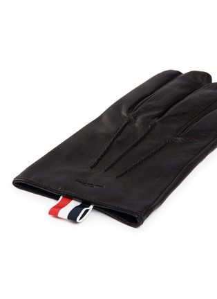 Detail View - Click To Enlarge - THOM BROWNE  - Sheepskin leather gloves