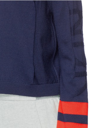 Detail View - Click To Enlarge - 72883 - Stripe sleeve Merino wool blend sweater