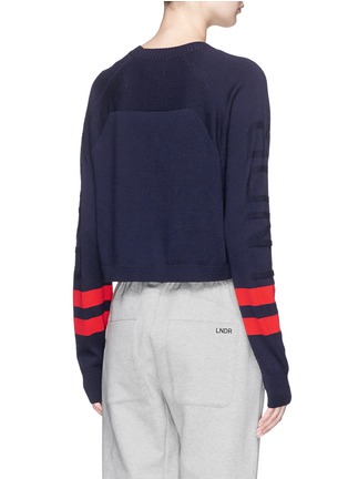 Figure View - Click To Enlarge - 72883 - Stripe sleeve Merino wool blend sweater
