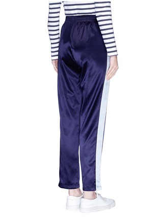 Back View - Click To Enlarge - OPENING CEREMONY - Stripe outseam reversible silk track pants