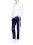 Figure View - Click To Enlarge - OPENING CEREMONY - Stripe outseam reversible silk track pants