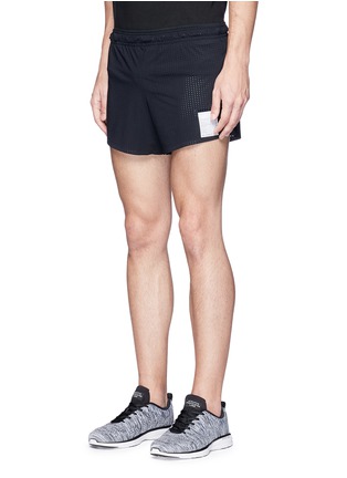 Front View - Click To Enlarge - SATISFY - 'Long Distance 2.5"' perforated running shorts
