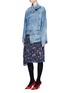 Figure View - Click To Enlarge - BALENCIAGA - Asymmetric pulled oversized denim jacket