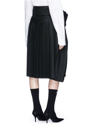 Back View - Click To Enlarge - BALENCIAGA - 'Tubular' pleated suiting skirt