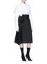 Figure View - Click To Enlarge - BALENCIAGA - 'Tubular' pleated suiting skirt