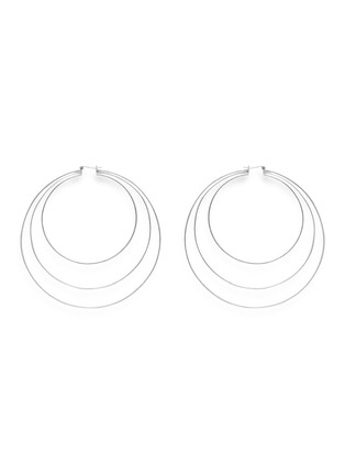 Main View - Click To Enlarge - LYNN BAN - 'Triple Hoops' silver earrings