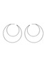 LYNN BAN - 'Crescent Hoops' rhodium silver earrings