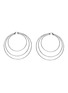 Main View - Click To Enlarge - LYNN BAN - 'Triple Hoops' rhodium silver earrings