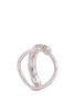Detail View - Click To Enlarge - LYNN BAN - Diamond silver coil hoop earrings