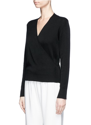 Front View - Click To Enlarge - THE ROW - 'Roanna' wrap effect cashmere-silk sweater