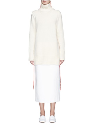 Main View - Click To Enlarge - THE ROW - 'Donia' extended trim oversized cashmere turtleneck sweater