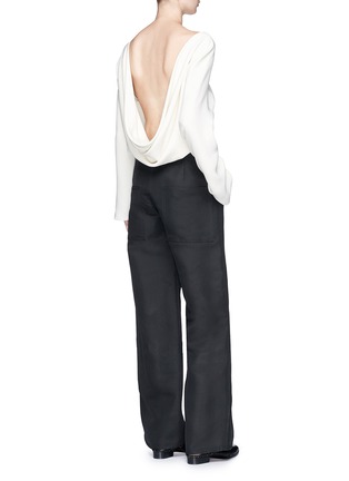 Figure View - Click To Enlarge - THE ROW - 'Andra' draped open back silk crepe top