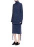 Figure View - Click To Enlarge - THE ROW - 'Melodie' extended stripe trim cashmere knit skirt