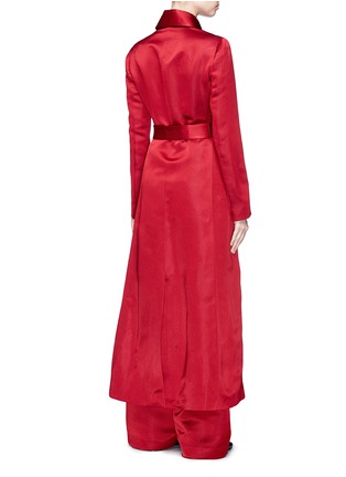 Back View - Click To Enlarge - THE ROW - 'NEYTON' BELTED SILK TAFFETA LONG COAT