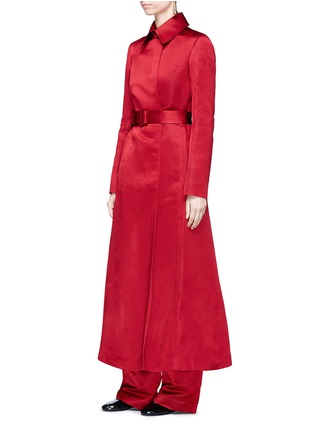 Front View - Click To Enlarge - THE ROW - 'NEYTON' BELTED SILK TAFFETA LONG COAT