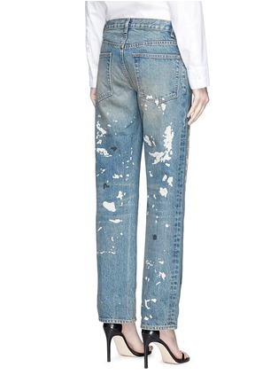 Back View - Click To Enlarge - HELMUT LANG - Paint splatter boyfriend jeans
