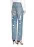 Back View - Click To Enlarge - HELMUT LANG - Paint splatter boyfriend jeans