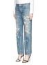 Front View - Click To Enlarge - HELMUT LANG - Paint splatter boyfriend jeans