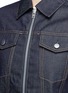 Detail View - Click To Enlarge - HELMUT LANG - Fold up cuff zip denim jacket