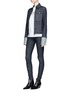 Figure View - Click To Enlarge - HELMUT LANG - Fold up cuff zip denim jacket