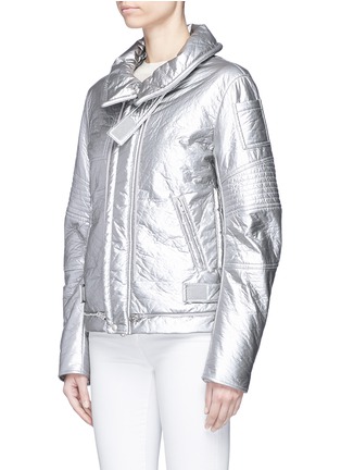 Front View - Click To Enlarge - HELMUT LANG - Metallic astro moto jacket