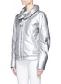 Front View - Click To Enlarge - HELMUT LANG - Metallic astro moto jacket