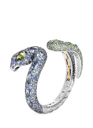 Main View - Click To Enlarge - JOHN HARDY - Diamond gemstone 18k yellow gold silver swirl cuff