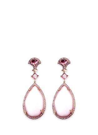 Main View - Click To Enlarge - JOHN HARDY - Opal tourmaline sapphire 18k rose gold pear drop earrings
