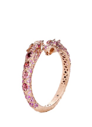 Main View - Click To Enlarge - JOHN HARDY - Diamond gemstone 18k rose gold double dragon bangle