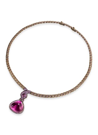 Main View - Click To Enlarge - JOHN HARDY - Diamond rubelite sapphire 18k rose gold pear pendant necklace