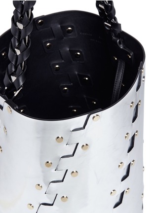 Detail View - Click To Enlarge - PROENZA SCHOULER - 'Hex' stud medium interlocked metallic leather panel bucket bag