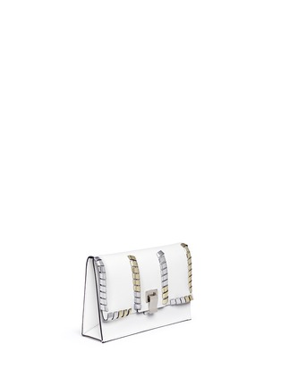 Detail View - Click To Enlarge - PROENZA SCHOULER - 'Lunch' small metallic whipstitch leather clutch