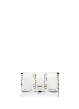Main View - Click To Enlarge - PROENZA SCHOULER - 'Lunch' small metallic whipstitch leather clutch