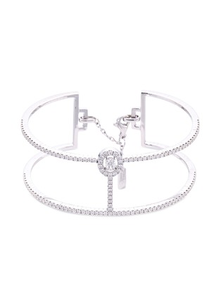 Main View - Click To Enlarge - MESSIKA - 'Glam'Azone Skinny 2 Row' diamond 18k white gold bangle
