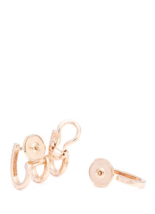 Detail View - Click To Enlarge - MESSIKA - 'Gatsby' diamond 18k rose gold hoop earrings