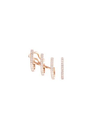 Main View - Click To Enlarge - MESSIKA - 'Gatsby' diamond 18k rose gold hoop earrings
