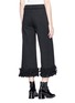 Figure View - Click To Enlarge - 73037 - Fringe cuff cropped twill culottes