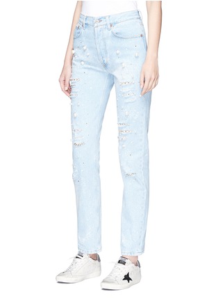 Front View - Click To Enlarge - FORTE COUTURE - 'Vanessa' embellished distressed jeans