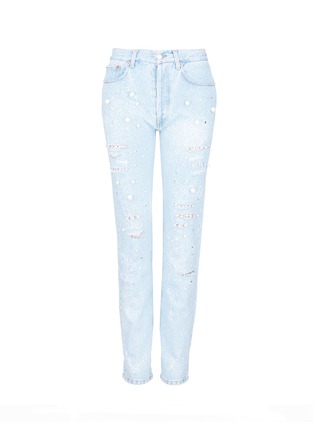 Main View - Click To Enlarge - FORTE COUTURE - 'Vanessa' embellished distressed jeans