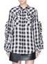 Main View - Click To Enlarge - FORTE COUTURE - 'Thelma Rouches' ruffle trim check plaid shirt