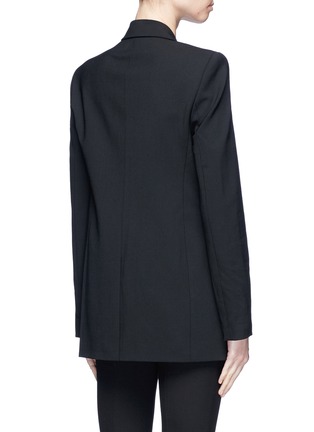 Back View - Click To Enlarge - ALEXANDER WANG - Layered lambskin leather sleeve suiting jacket