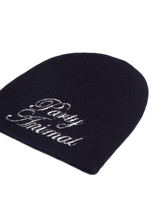 Detail View - Click To Enlarge - ALEXANDER WANG - 'Party Animal' slogan intarsia wool-cashmere beanie