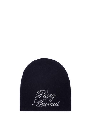 Main View - Click To Enlarge - ALEXANDER WANG - 'Party Animal' slogan intarsia wool-cashmere beanie