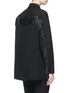 Back View - Click To Enlarge - ALEXANDER WANG - Lambskin leather fringe cotton twill shirt