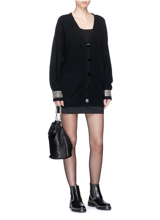 Figure View - Click To Enlarge - ALEXANDER WANG - Strass embellished cardigan