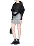 Figure View - Click To Enlarge - ALEXANDER WANG - High waist press stud check plaid mini skirt