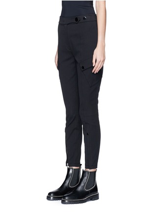 Front View - Click To Enlarge - ALEXANDER WANG - Zip cuff cropped twill jodhpur pants