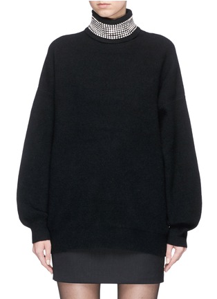 Main View - Click To Enlarge - ALEXANDER WANG - Strass embellished turtleneck sweater